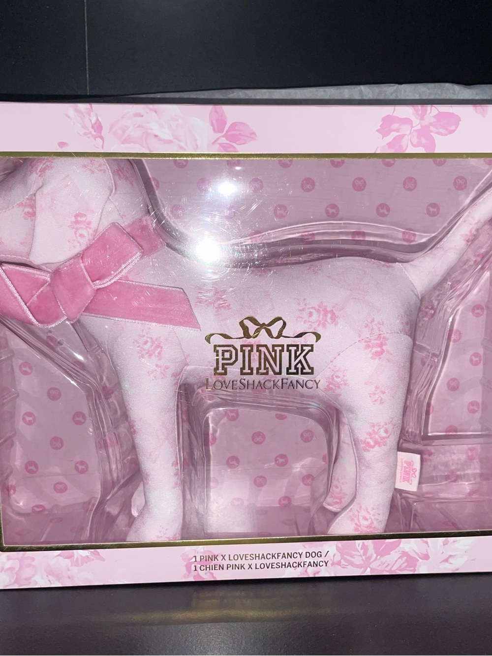 PINK X LoveShackFancy rosa beaux dog